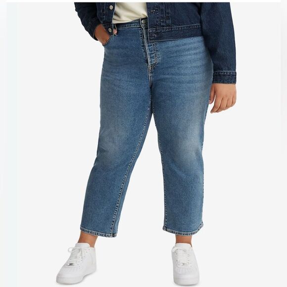 NWT LEVI’S RIBCAGE STRAIGHT ANKLE JEANS BLUE SIZE 16W - Picture 1 of 11